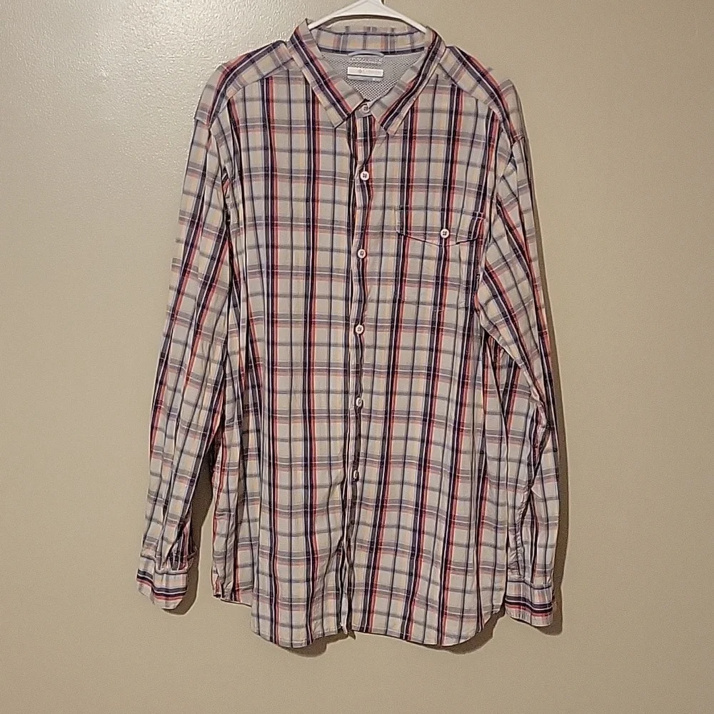 Columbia Button Down Longsleeve Plaid Shirt Blue/Red Multicolor Mens Size XL - Picture 1 of 4